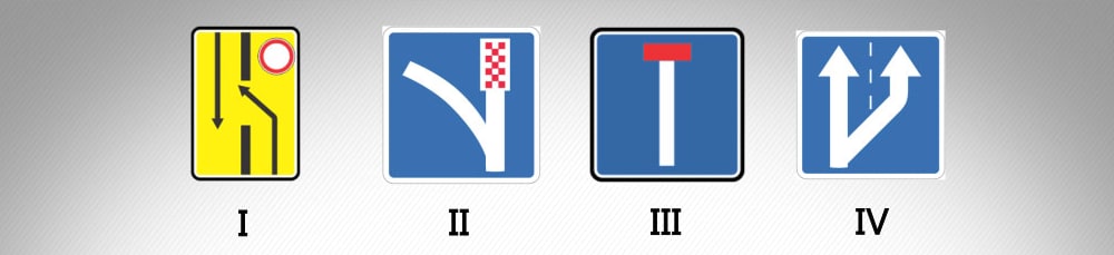 მოცემული საგზაო ნიშნებიდან რომელი მიუთითებს ციცაბო დაღმართებზე ავარიული გაჩერების ზოლის არსებობის შესახებ?