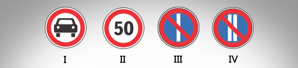 მოცემული საგზაო ნიშნებიდან რომლის მოქმედება არ ვრცელდება სატრანსპორტო საშუალებაზე, რომელსაც მართავს მნიშვნელოვნად…