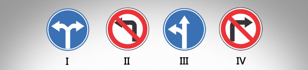 მოცემული საგზაო ნიშნებიდან რომელის მოქმედება ვრცელდება მხოლოდ სავალი ნაწილების იმ გადაკვეთაზე, რომლის წინაც ისინია…